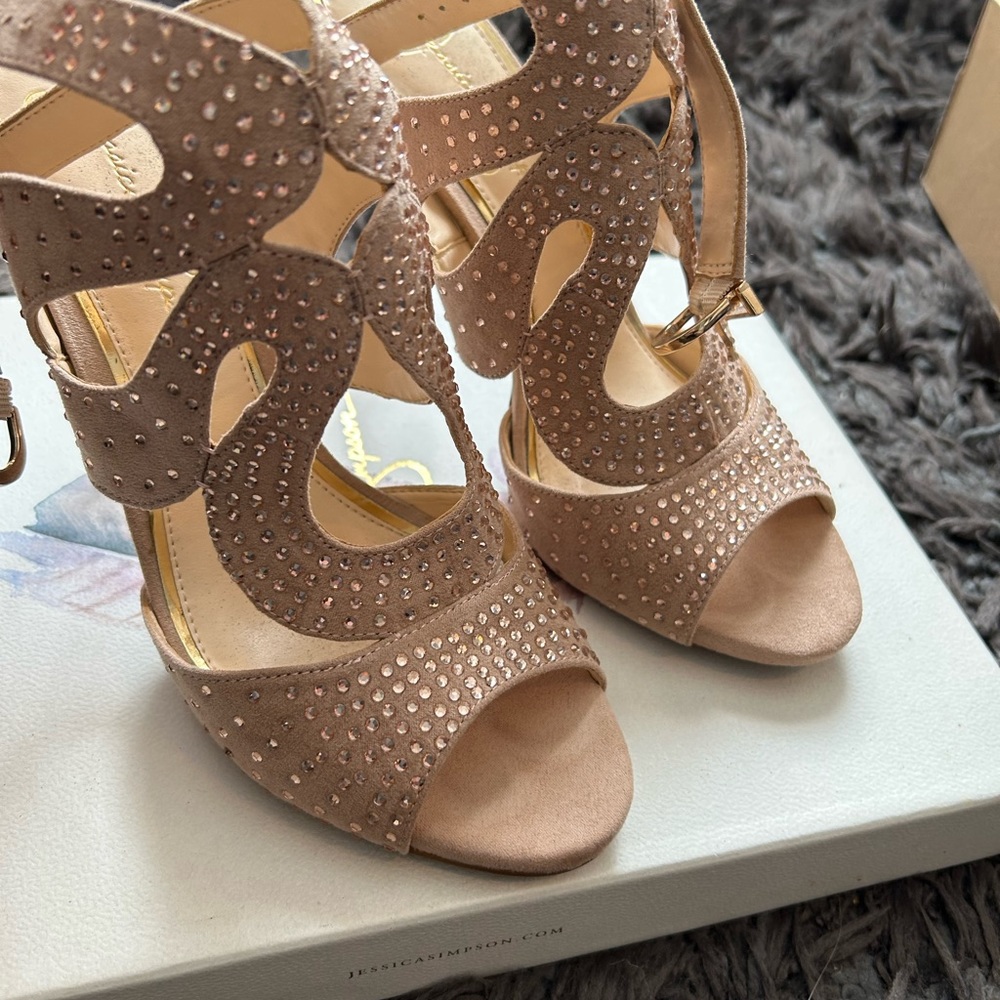 Jessica Simpson Erica Dark Denim Platform Heel Shoes